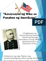 Kasaysayan NG Wika Sa Panahon NG Amerikano