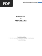 Pornography Research Paper | PDF | Human Sexual Activity | Obscenity