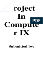 Project in Compute rIX: Submitted by