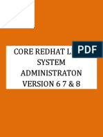 Core Redhat Linux System Administraton Version 6 7 & 8
