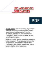 Abiotic and Biotic Components For Discussion