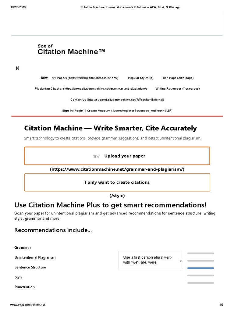 Citation Machine Format Generate Citations Apa Mla Chicago Pdf Citation Communication