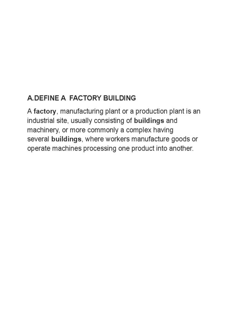 Types of Factory Building Layouts | PDF | Factory | Casting