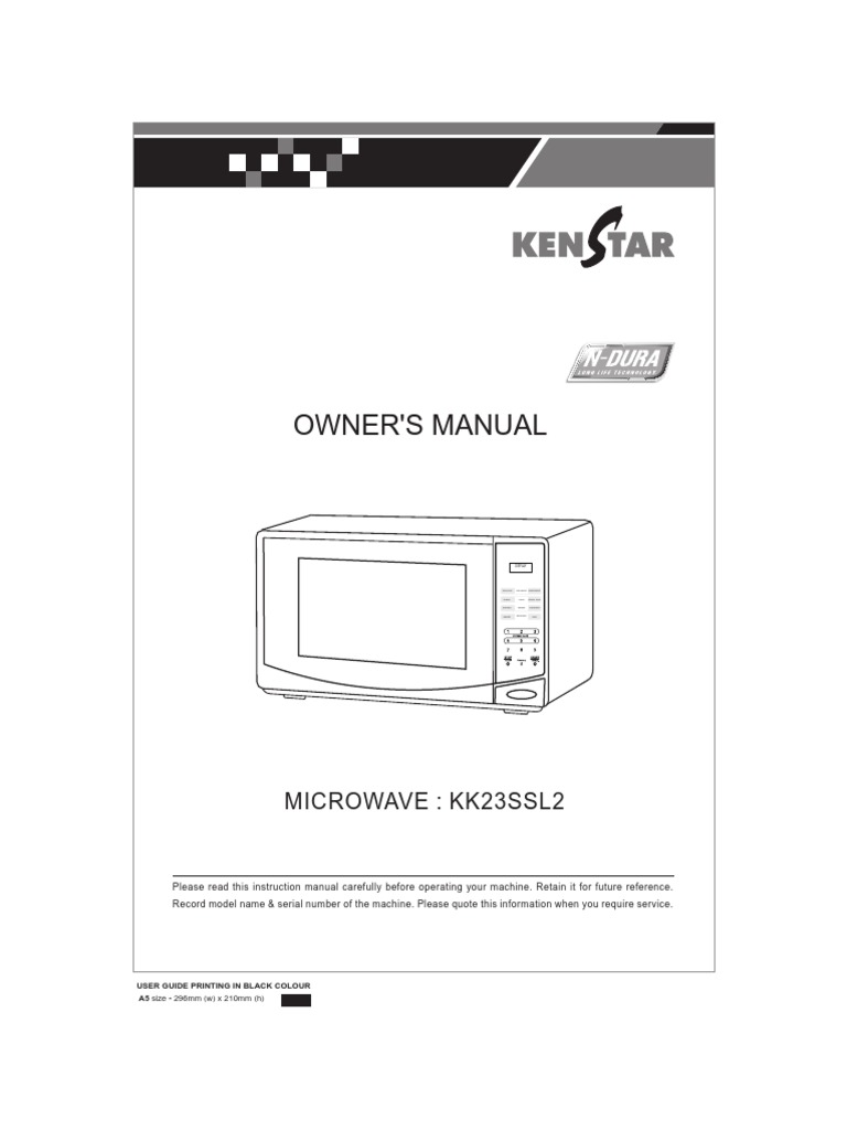 Kenstar Dura Chef Microwave Manual | PDF | Curry | Ginger