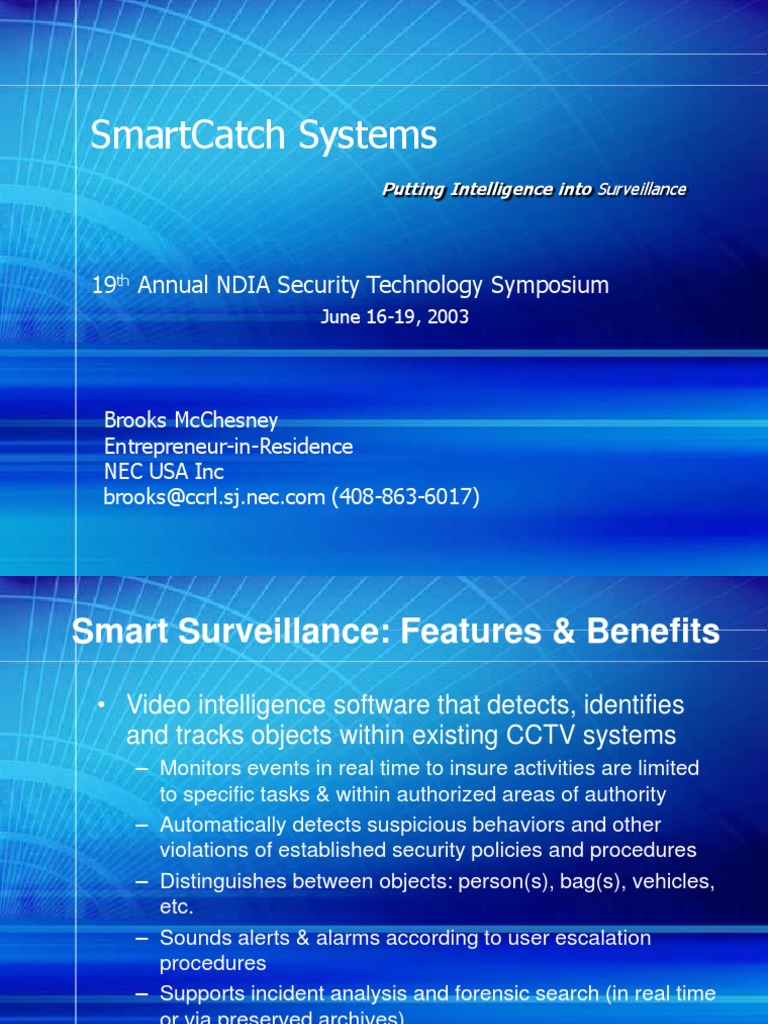 Smart Surveillance System PDF Physical Security Surveillance