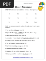 Object Pronouns: DIRECTIONS: Circle Every Word Below That Is An Object Pronoun