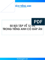 50 Bài Tập Về 12 Thì Trong Tiếng Anh Có Đáp Án