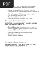 DOS Commands Are Used To The Function of File and Disk Activities