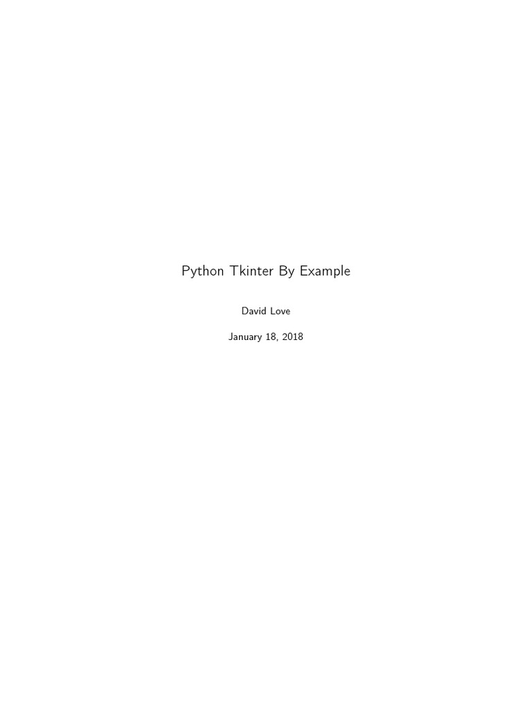 Tkinter by Example PDF | PDF | Graphical User Interfaces | Software