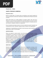 Señores Italcol Sa. - Funza Asunto: Propuesta Comercial Respetados Señores