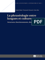 Ed - La Phraséologie Entre Langues Et Cultures. Structures, Fonctionnements, Discours, Peter Lang PDF