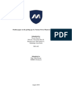 Position Paper On The Putting Up of A Nuclear Power Plants in The Philippines