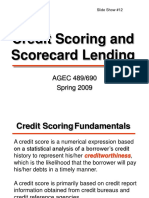 Credit Scoring and Scorecard Lending: AGEC 489/690 Spring 2009