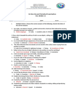 Ist Sem Second Periodical Examination Mil Grade 12: Media Languages