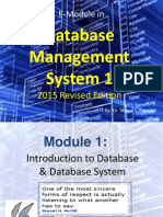 Database Management System 1: E-Module in