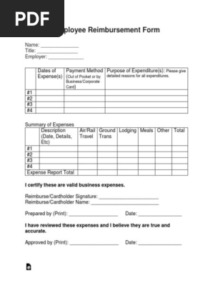 Employee Reimbursement Form