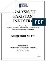 Analysis of Pakistan Industry: Assignment No 1