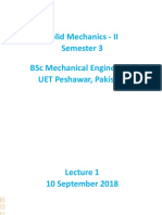 Solid Mechanics - Ii Semester 3 BSC Mechanical Engineering Uet Peshawar, Pakistan