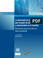 La Demanda de Gasolinas, Gas Licuado de Petróleo y Electricidad en El Ecuador