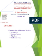 Calculation of Performance Parameters of Refrigeration Facility Using R600a:HVAC