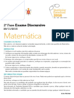 Matemática: Exame Discursivo