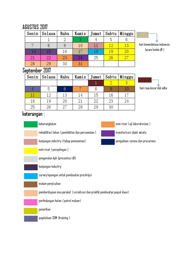 Kalender Kerja Organisasi 2017 | PDF