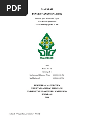 Makalah Pengertian Jurnalistik Fix Pdf