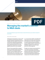 McKinsey - Managing the Markets Reaction to M&a Deals