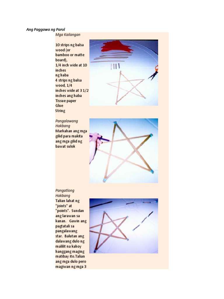 Ang Paggawa NG Parol | PDF
