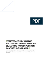 Demostracion de Algunas Acciones Parasimpaticas en Simulador