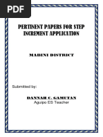 Pertinent Papers For Step Increment Application