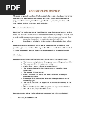 BUSINESS PROPOSAL STRUCTURE.doc