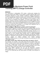 Home Made Maximum Power Point Tracking (MPPT) Charge Controller