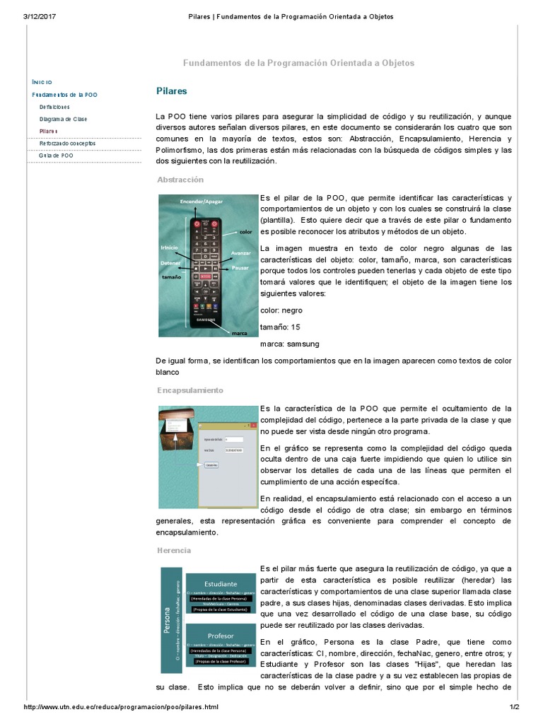 Pilares - Fundamentos de La Programación Orientada A Objetos | PDF ...