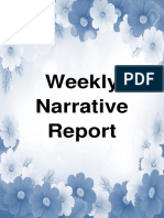 Weekly Narrative Report Front Page