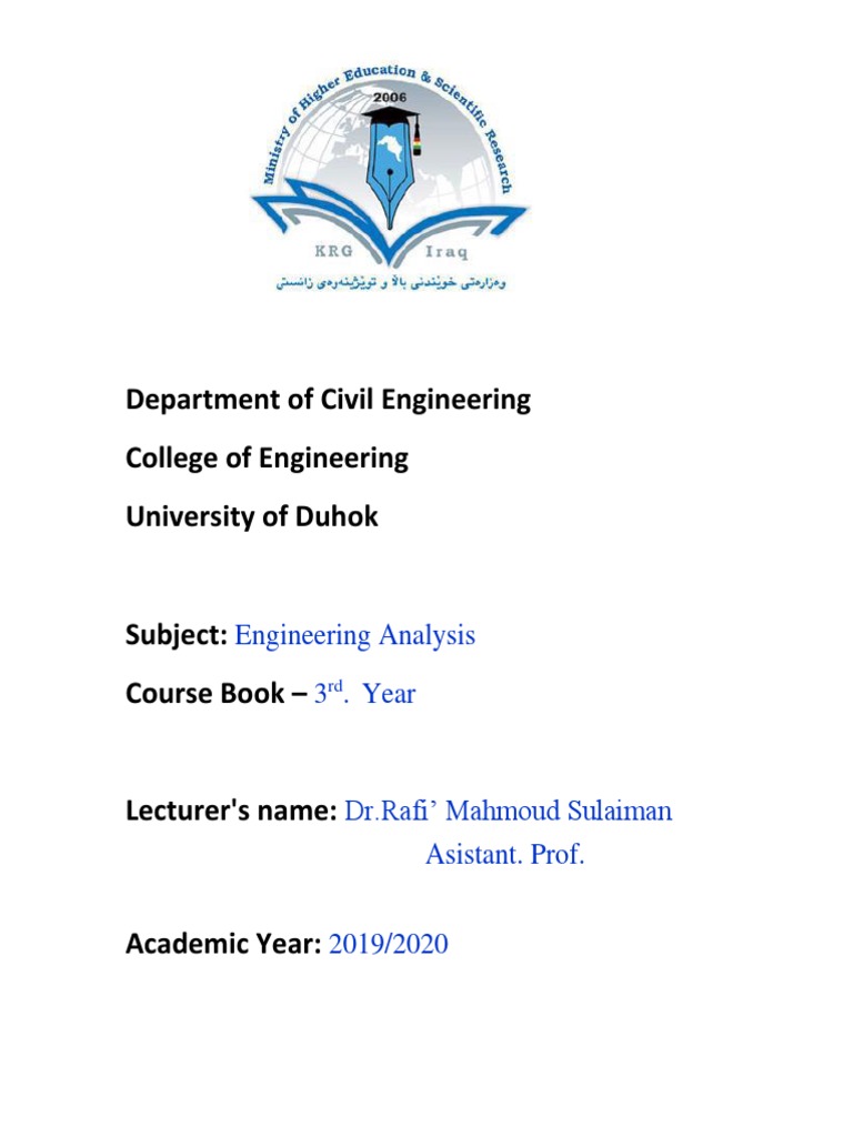 Engineering Analysis Course Overview | PDF | Laplace Transform ...