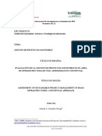 Evaluación de La Gestión de Proyectos Sostenible