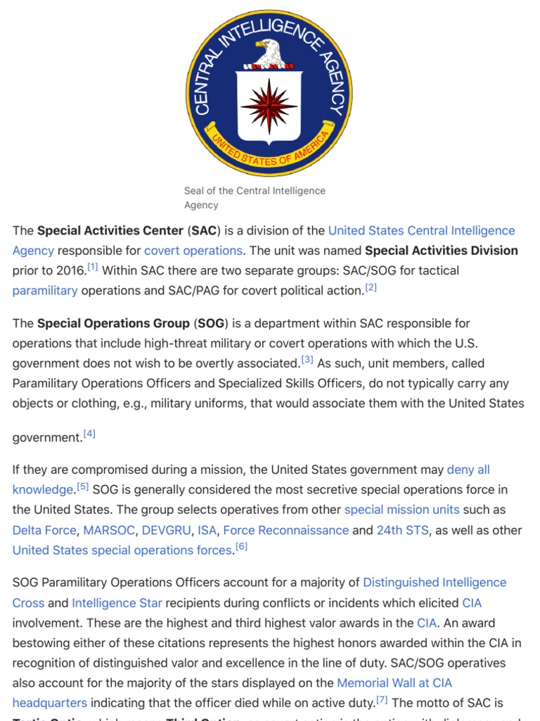 Special Activities Center PDF PDF Office Of Strategic Services