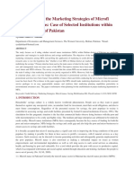 Comprehending The Marketing Strategies of Microfi Nance Institutions: Case of Selected Institutions Within Multan District of Pakistan