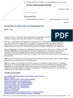 Programa de Intervalos de Mantenimiento: Pantalla Anterior