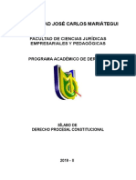 Derecho Procesal Constitucional: Sílabo 2019-II