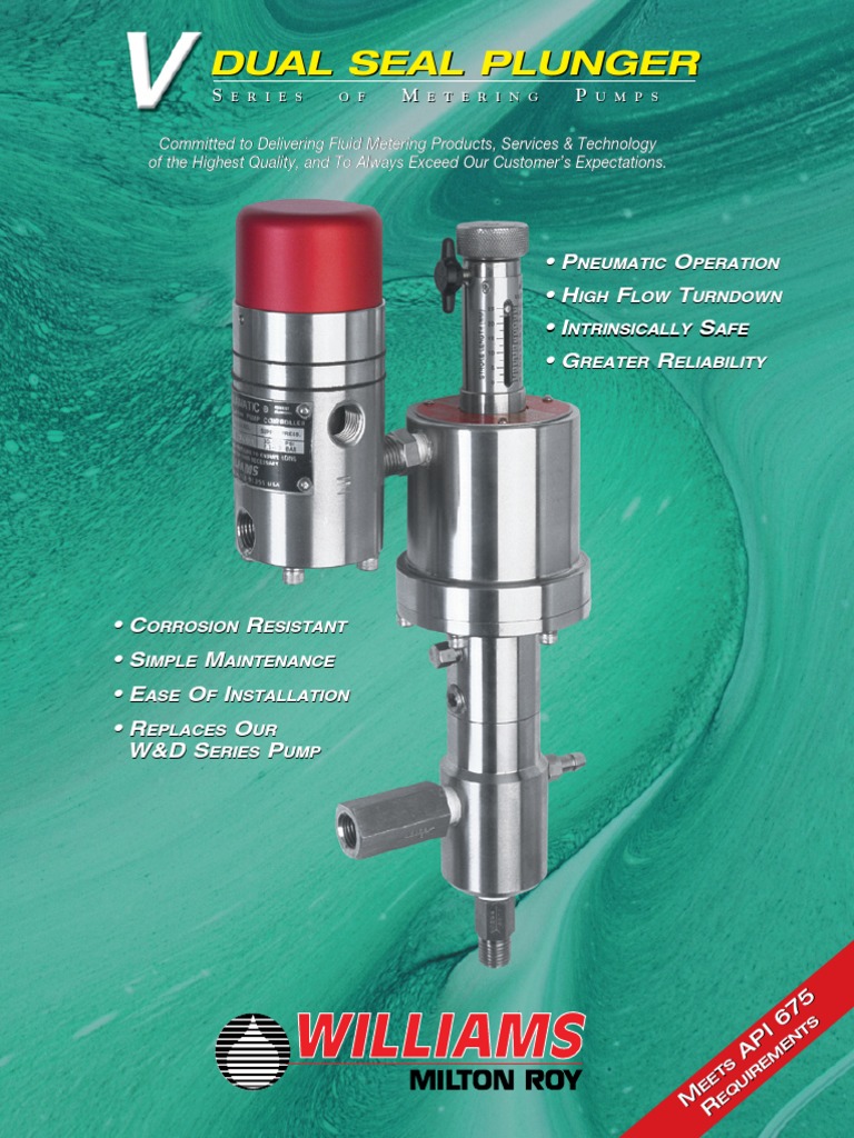 Williams Milton Roy v Series Pumps | Pump | Valve