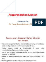 Anggaran Bahan Mentah Rokok PR Klobot 1983