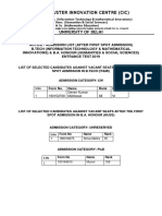 UPDATED Final After First Spot Admission Merit List 2019