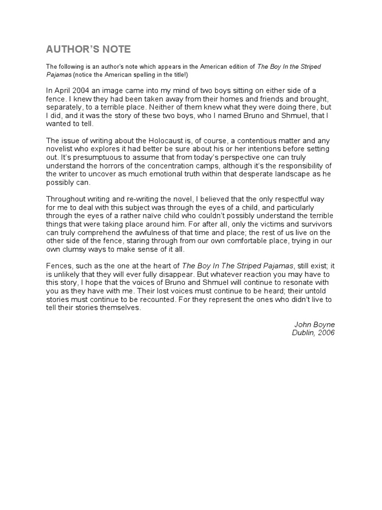 Author's Note on Holocaust Fiction | PDF | General Fiction