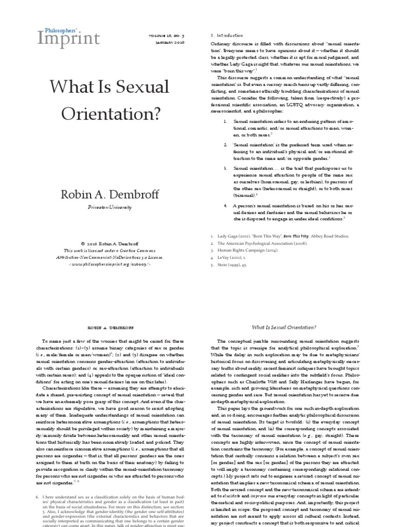 Dembroff 2016 What Is Sexual Orientation | PDF | Sexual Orientation ...
