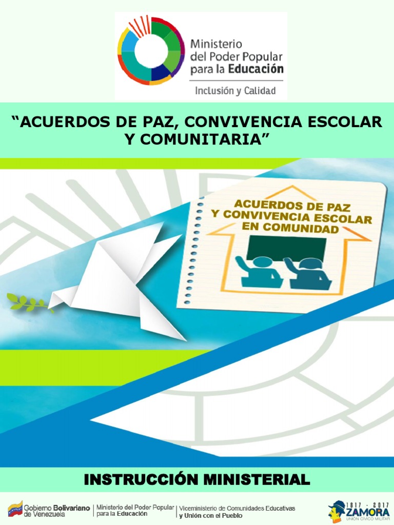 Acuerdos de Paz y Convivencia Escolar | PDF | Institución | Familia