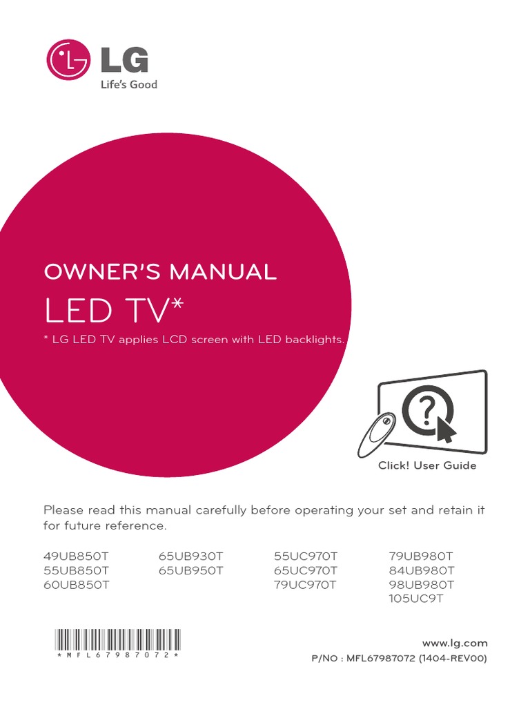 Led TV : Owner'S Manual | PDF | Stereoscopy | Computer Monitor