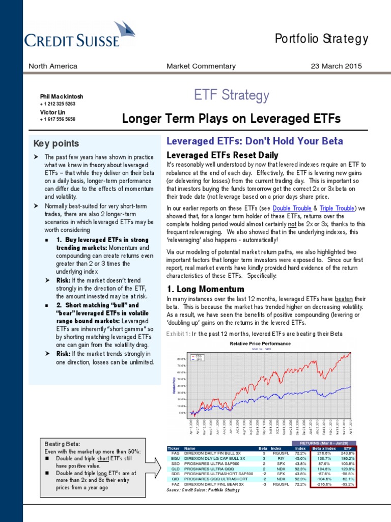 Etf Strategy: Longer Term Plays On Leveraged Etfs | Download Free PDF ...