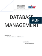Database Management: Submitted By: Jean Louise Sullano ABM-Maxwell
